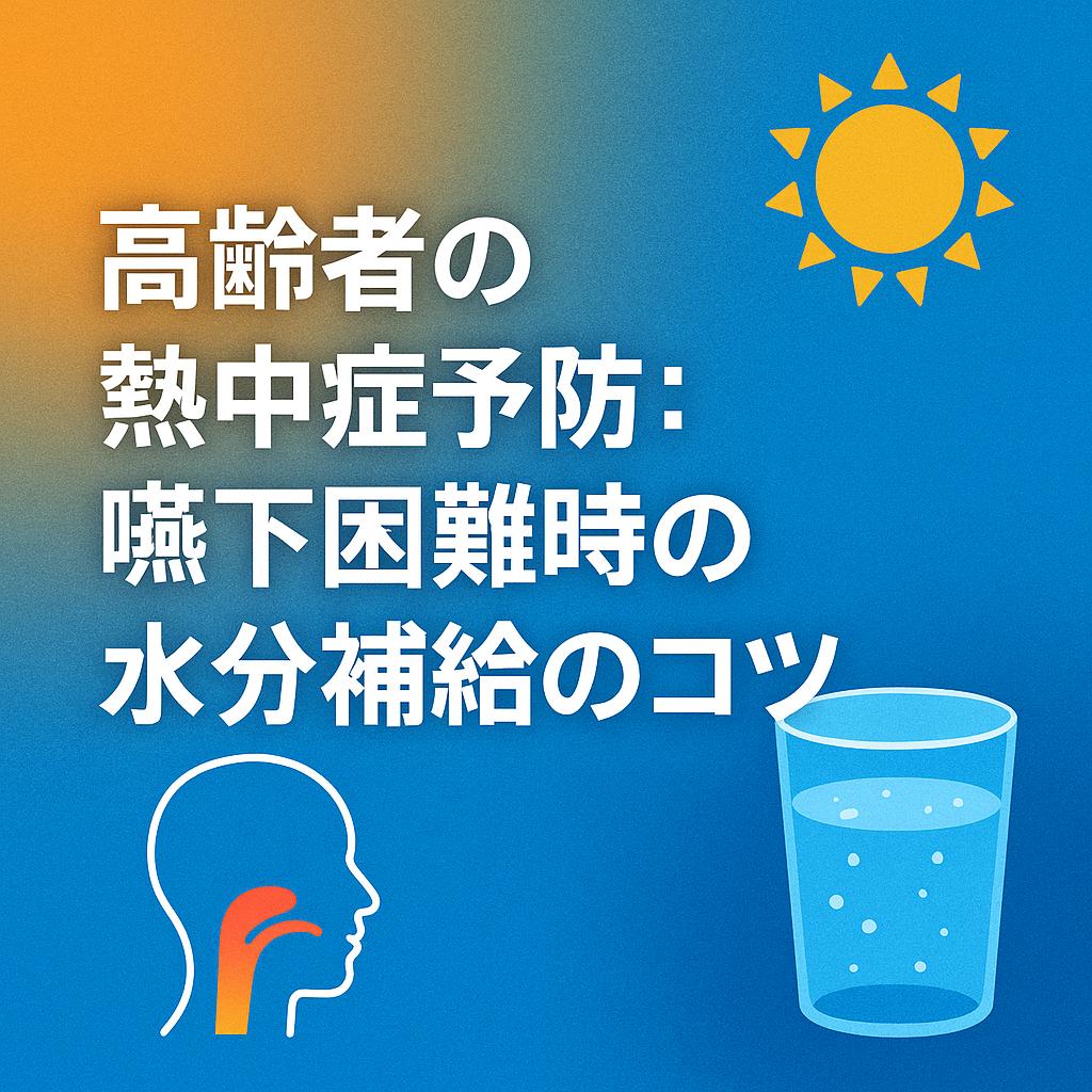 高齢者の熱中症予防：嚥下困難時の水分補給のコツ