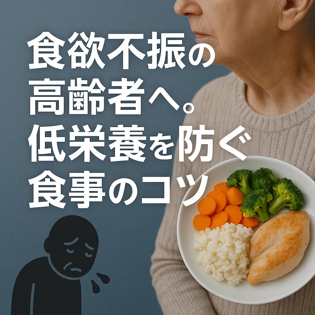 食欲不振の高齢者へ。低栄養を防ぐ食事のコツ