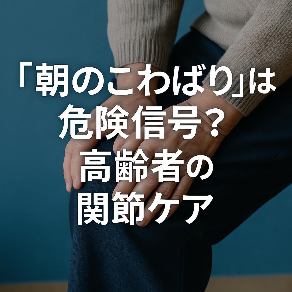 「朝のこわばり」は危険信号?高齢者の関節ケア
