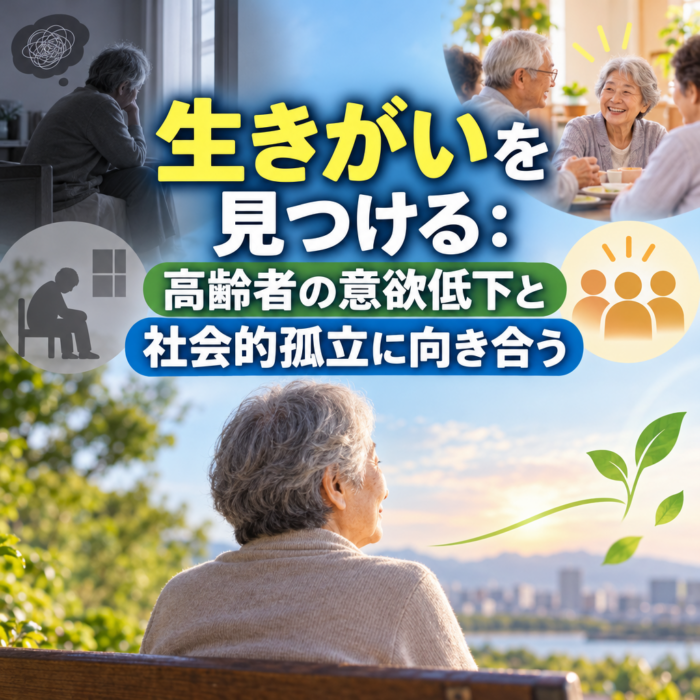 生きがいを見つける：高齢者の意欲低下と社会的孤立に向き合う